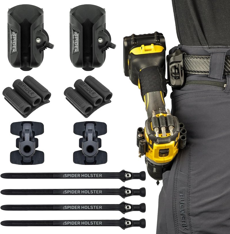 SPIDER Tool Holster - Improve The Way You Carry Your Power Drill, Driver, Multitool, Pneumatic, Multi-Tool and More on Your Belt - Compatible With All Major Tool Brands - Image 1